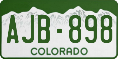 CO license plate AJB898