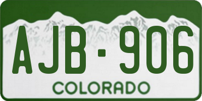 CO license plate AJB906