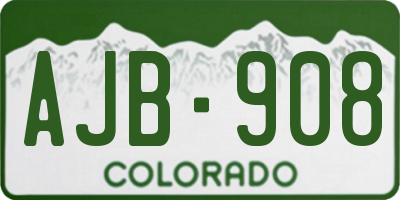 CO license plate AJB908