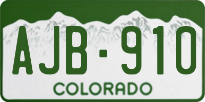 CO license plate AJB910