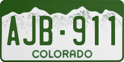 CO license plate AJB911