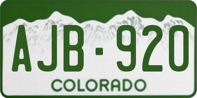 CO license plate AJB920