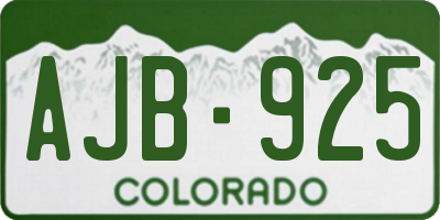 CO license plate AJB925
