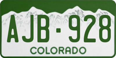 CO license plate AJB928