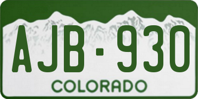 CO license plate AJB930