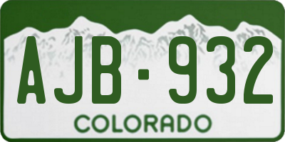 CO license plate AJB932