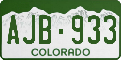 CO license plate AJB933