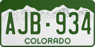 CO license plate AJB934
