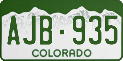 CO license plate AJB935
