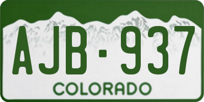 CO license plate AJB937