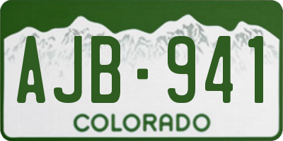 CO license plate AJB941
