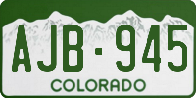 CO license plate AJB945