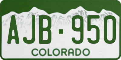 CO license plate AJB950