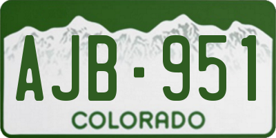CO license plate AJB951