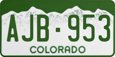 CO license plate AJB953