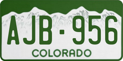 CO license plate AJB956