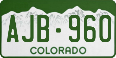 CO license plate AJB960