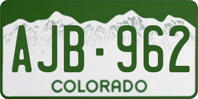 CO license plate AJB962