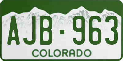 CO license plate AJB963