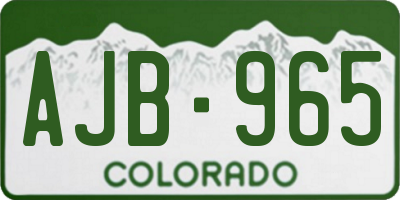 CO license plate AJB965