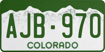CO license plate AJB970