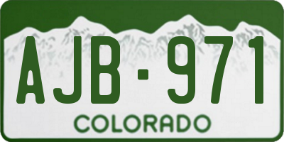 CO license plate AJB971