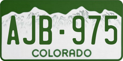 CO license plate AJB975