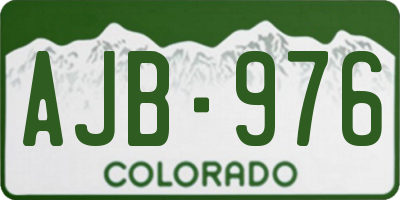 CO license plate AJB976