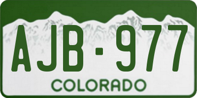 CO license plate AJB977