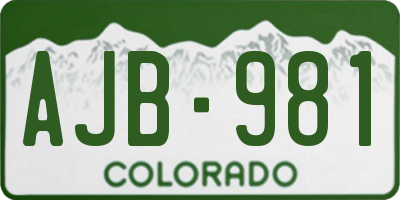 CO license plate AJB981