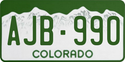 CO license plate AJB990