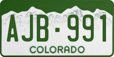 CO license plate AJB991