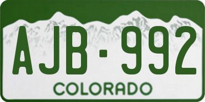 CO license plate AJB992