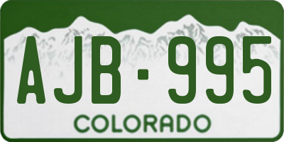 CO license plate AJB995
