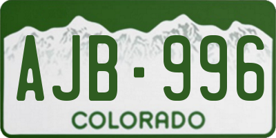 CO license plate AJB996