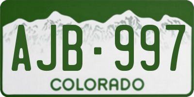 CO license plate AJB997
