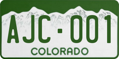 CO license plate AJC001
