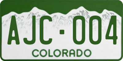 CO license plate AJC004