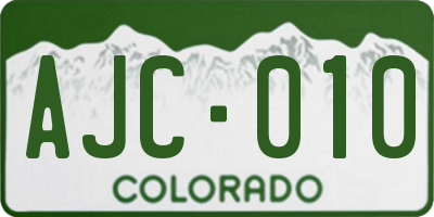 CO license plate AJC010
