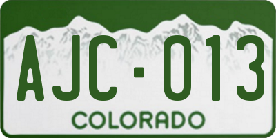 CO license plate AJC013