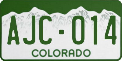 CO license plate AJC014