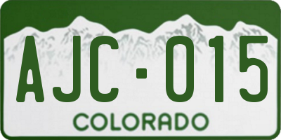 CO license plate AJC015