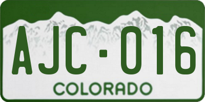 CO license plate AJC016
