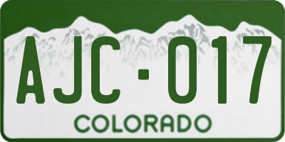 CO license plate AJC017