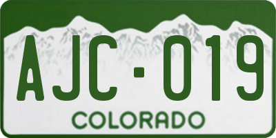 CO license plate AJC019