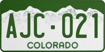 CO license plate AJC021