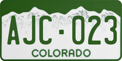 CO license plate AJC023