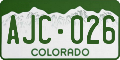CO license plate AJC026