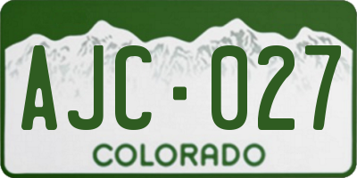 CO license plate AJC027