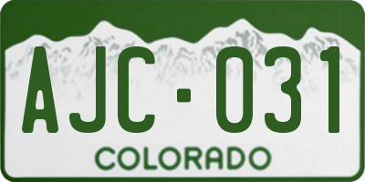 CO license plate AJC031